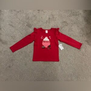 NWT Girls Size 6 Gymboree Cupcake/Valentine’s Day Long Sleeve Top